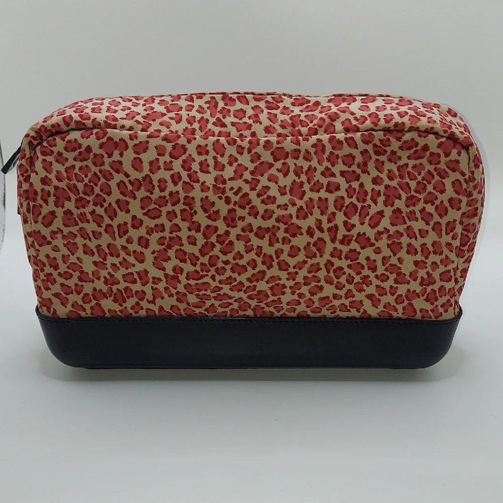 Bottega Veneta Leopard Print Cosmetic Case w/ Black Trim